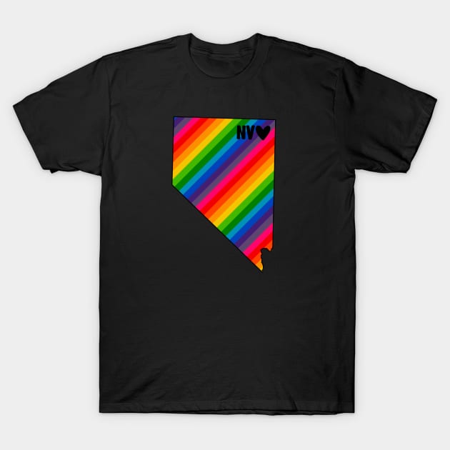 USA States: Nevada (rainbow) T-Shirt by LetsOverThinkIt
